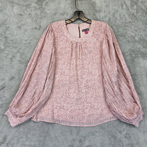 Vince Camuto Blouse Womens Medium Daisy Daze Long Sleeve Boho Top NWT - Picture 1 of 12